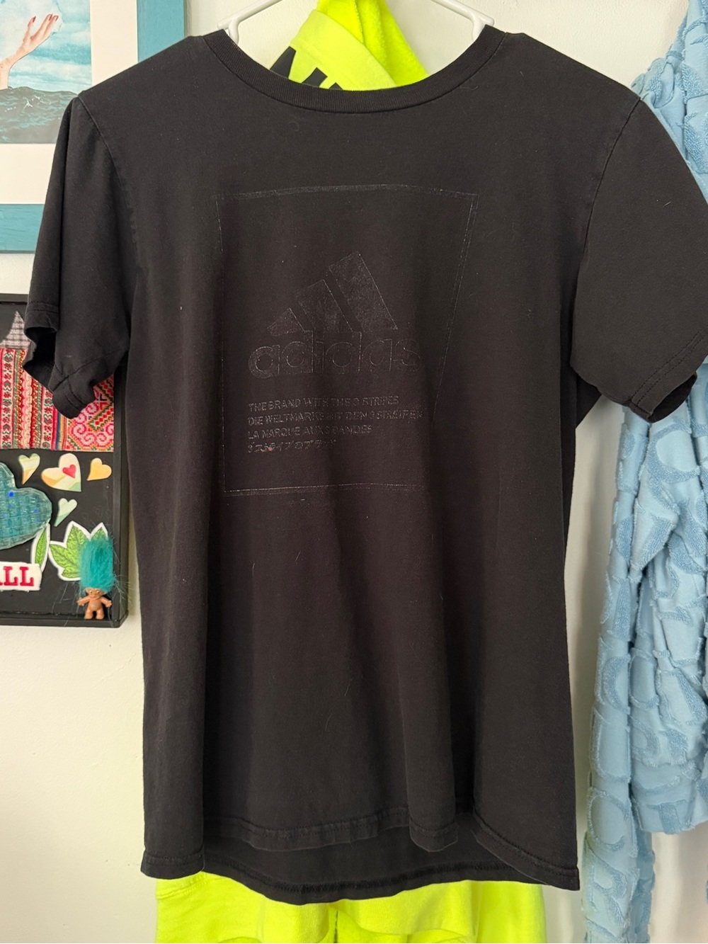 Vintage paper thin #faded #adidas black t-shirt